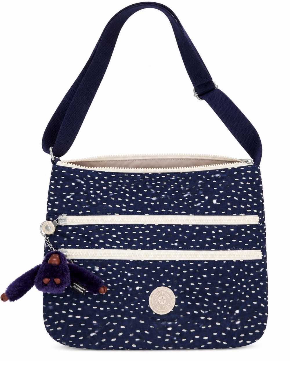 Kipling Navy Blue White Dot Crossbody Bag